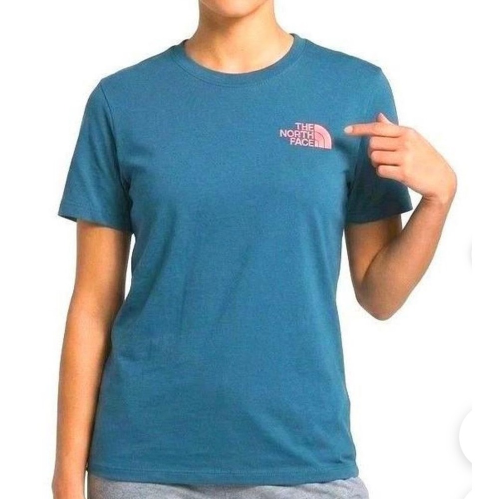 The North Face Mountain Outline T-Shirt Midnight Petrol Teal Women's Small NWT